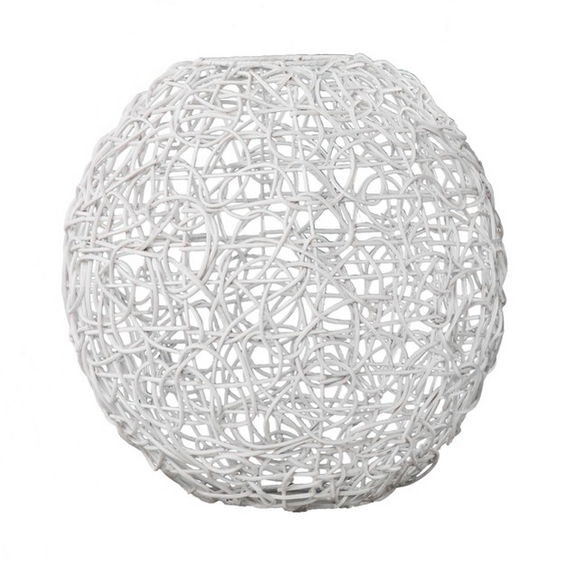 Horslipe Round Woven Pendant Shade White Southern Enterprises