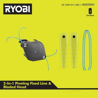 RYOBI 2-in-1 Pivoting Fixed Line and Bladed Head AC052N1