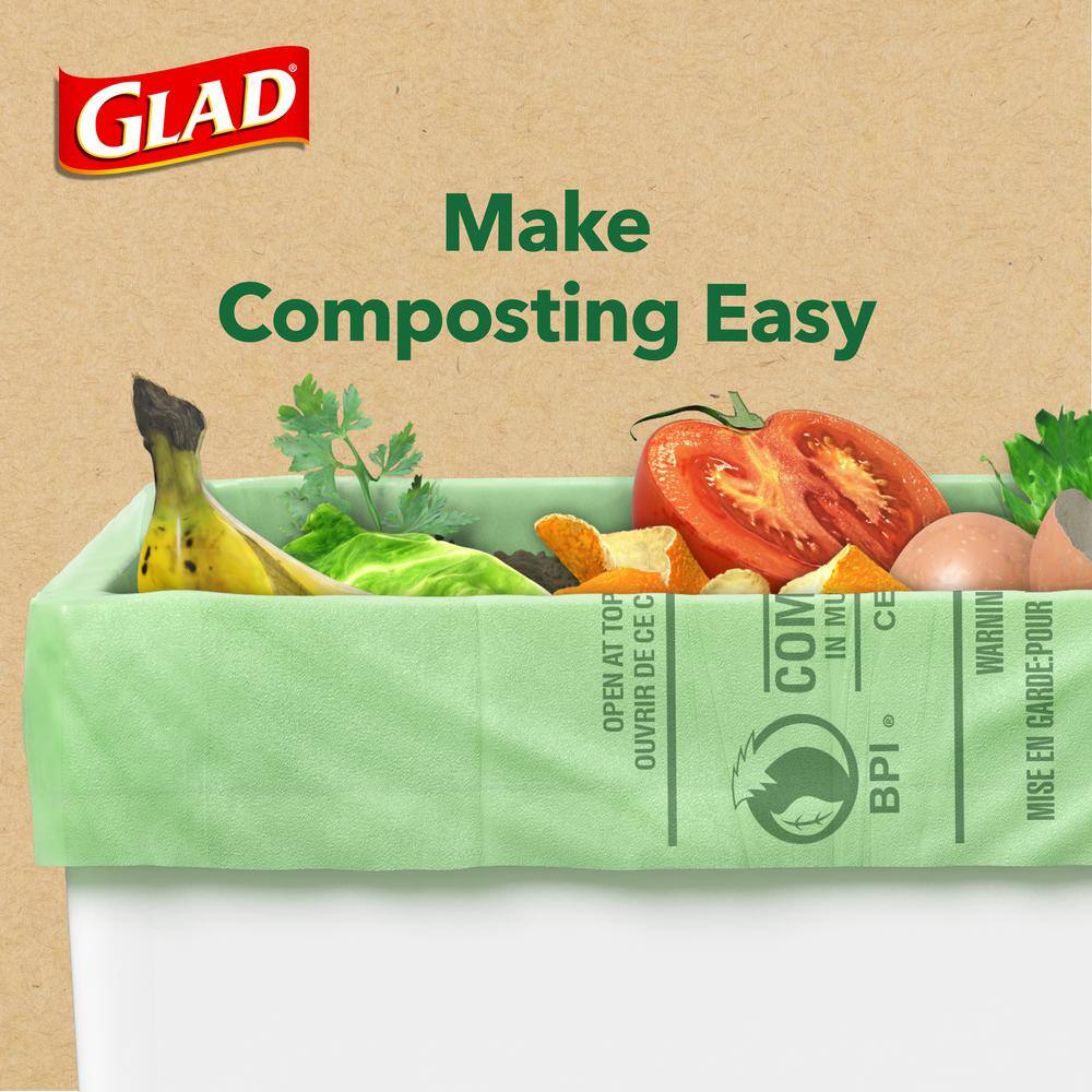 Glad 2.6 Gal. Compostable Green Trash Bags (22-Count) 1258779270