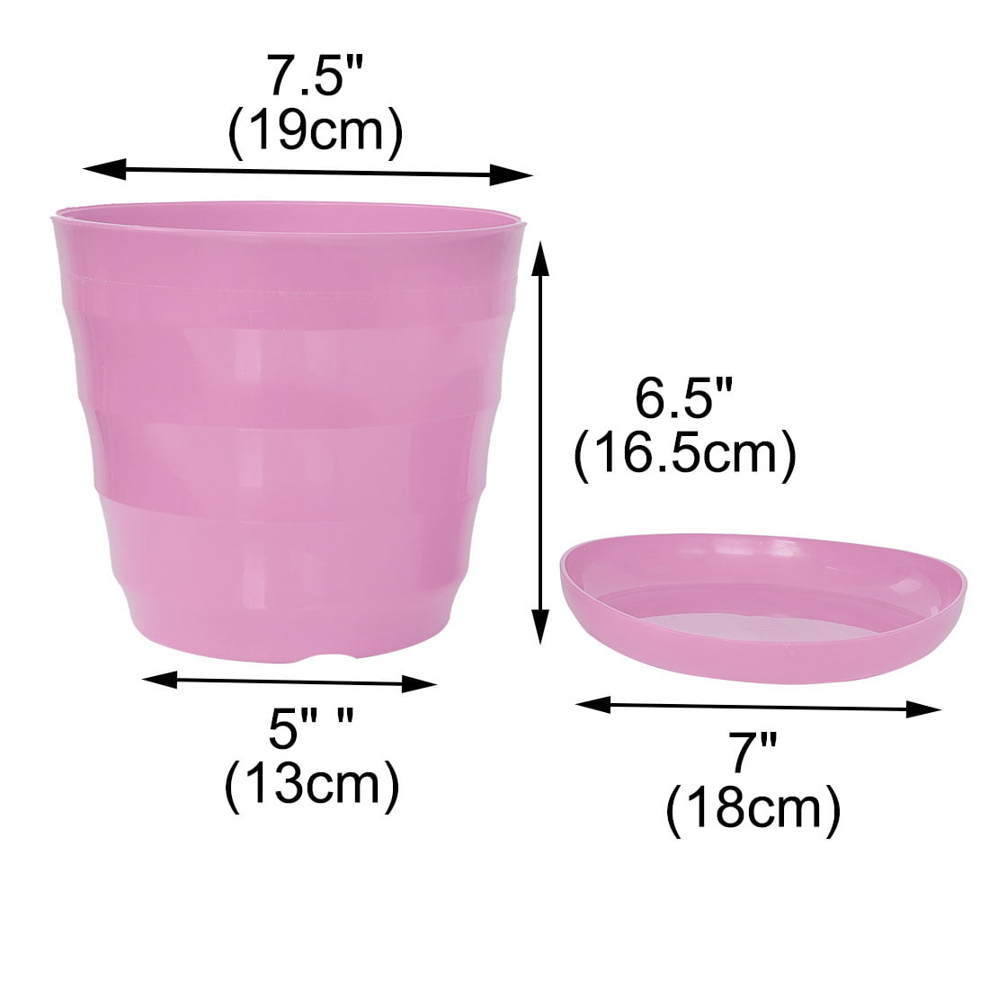 Unique Bargains Home Garden Office Plastic Round Plant Planter Flower Pot Ornament Pink