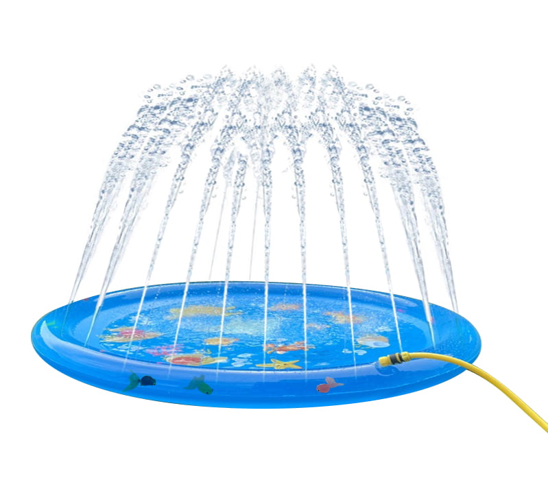 68 Splash Pad， Sprinkler and Splash Play Mat， Inflatable Summer Outdoor Sprinkler Pad Water fountain pad Toys Fun for Children， Infants， Toddlers pool party birthday gift backyard fun