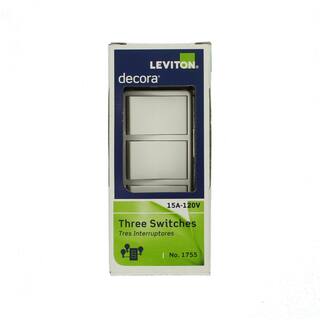 Leviton Decora 15 Amp 3-Rocker Combination Switch White R62-01755-0WS