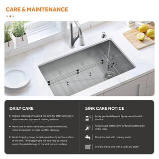 Glacier Bay All-in-One Undermount Stainless Steel 31 in. Kitchen Sink VUR3118A1PA1