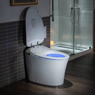 WOODBRIDGE Intelligent Comfort Height 1-Piece 1.1 GPF1.6 GPF Dual Flush Elongated Toilet in White Seat Included HT0068