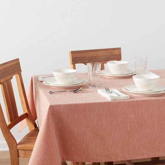 Cotton Chambray Tablecloth Pink