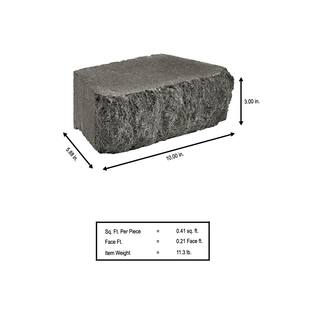 Anchor Carlton 3 in. x 10 in. x 6 in. Charcoal Concrete Retaining Wall Block (192- Piece Pallet) 12051055