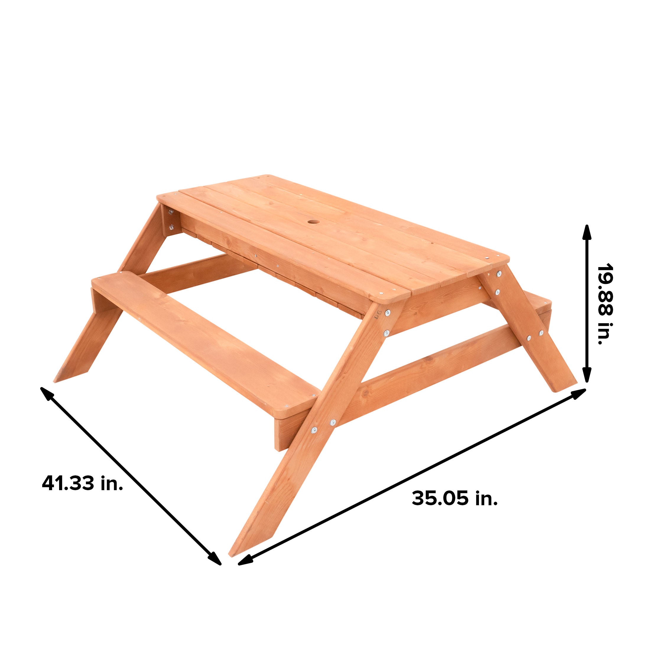 Sportspower Wooden Picnic Table with Sand Play and Water Play and Umbrella Hole (No Umbrella)