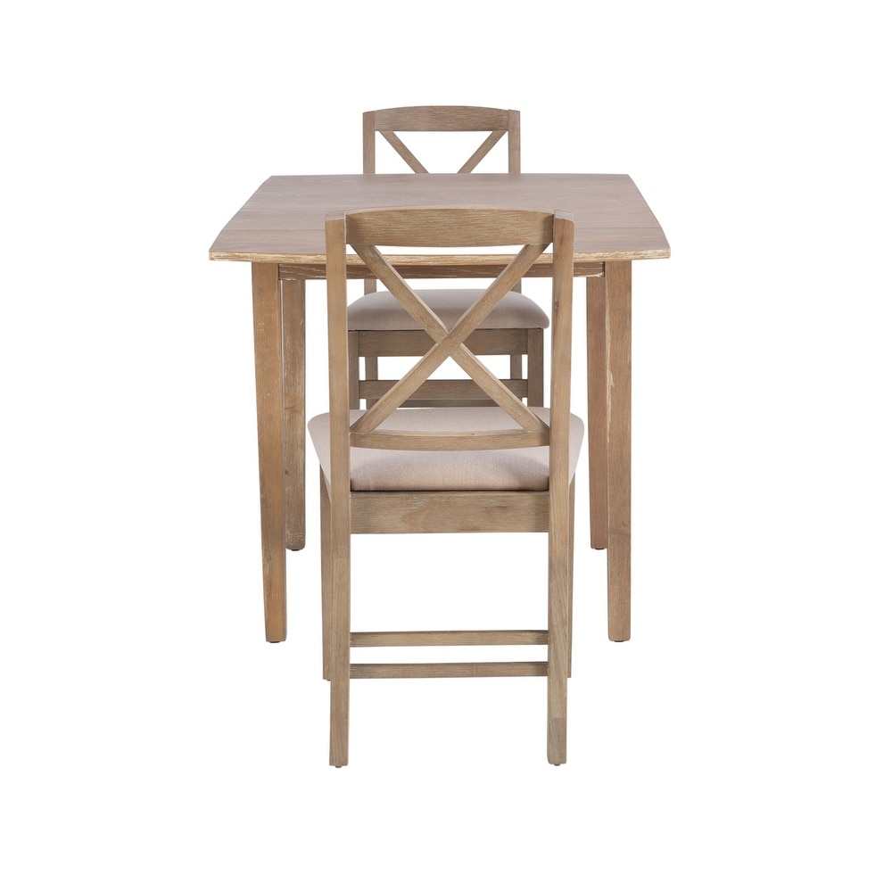 Piedmonth Rustic 3 Piece Drop Leaf Dining Set