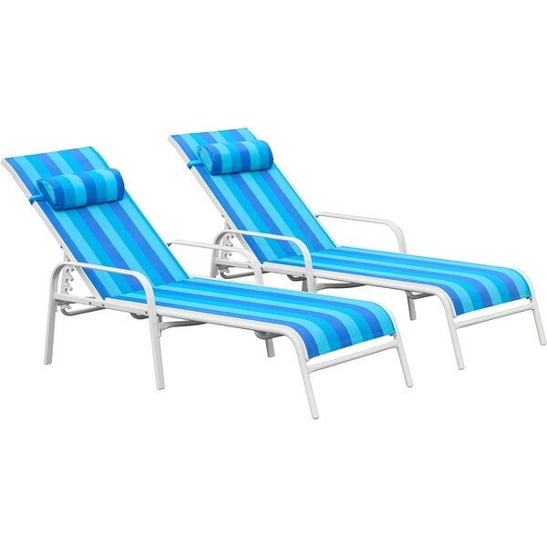 EROMMY Outdoor Patio Lounge Chair，Adjustable Recliner Outdoor Lounge Chairs，Multiple Colors Available