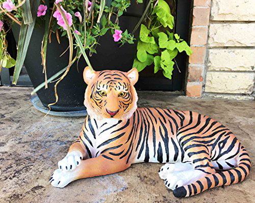 Large Raja The Royal Bengal Tiger Resting Gracefully 15 5 Long Statue Jungle Apex Predator Home Garden Outdoor Patio Decor Figurine