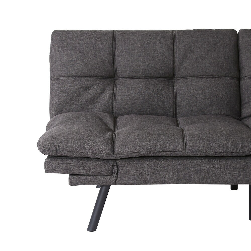 DARK GREY Convertible Futon Couch Bed  Folding Sleeper Sofa