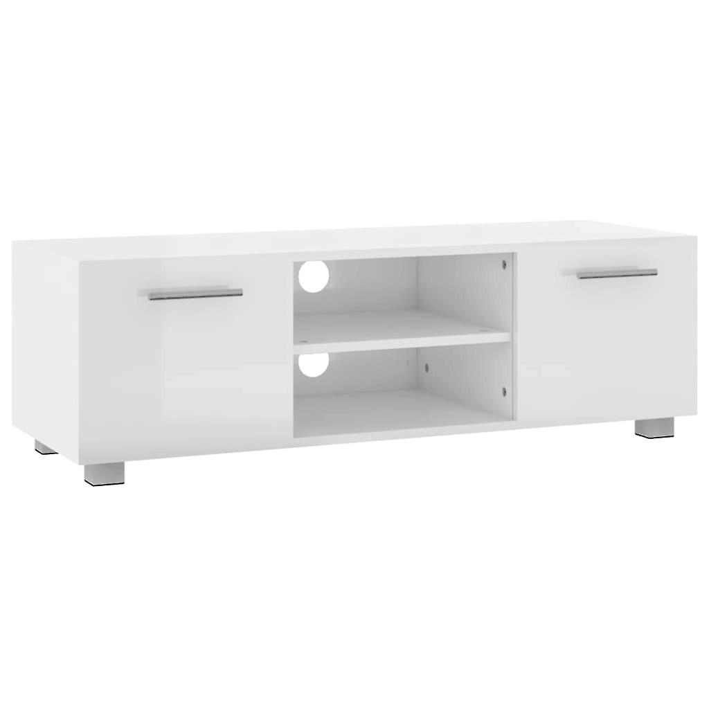 Tv Cabinet High Gloss White 110x40x35 Cm Engineered Wood