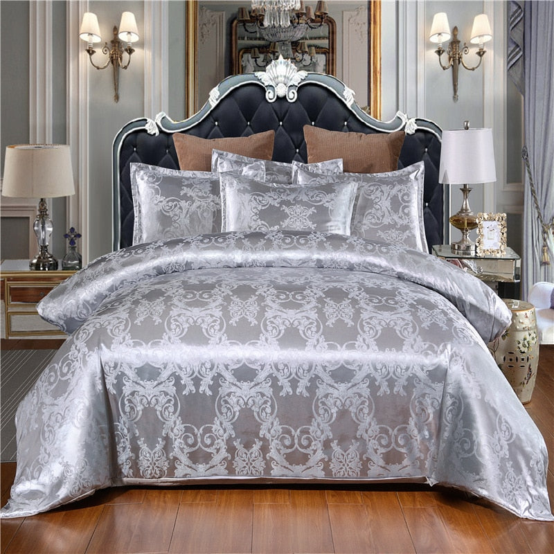 Luxury Bedding Set Satin Jacquard 3pcs  Duvet Cover Set