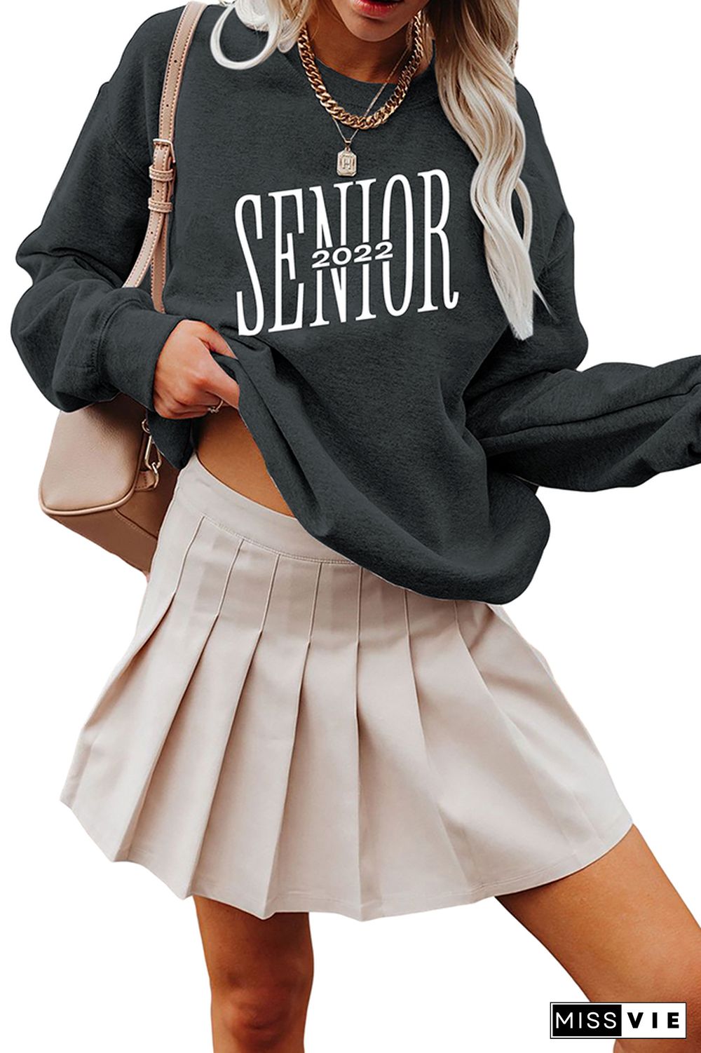 Senior 2022 Pullover Long Sleeve Sweatshirt Women Wholesale