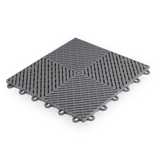 Swisstrax Ribtrax Smooth Home 12 in. W x 12 in. L Slate Gray Polypropylene Tile Flooring (10-Pack) HOME-RSH-SG-10