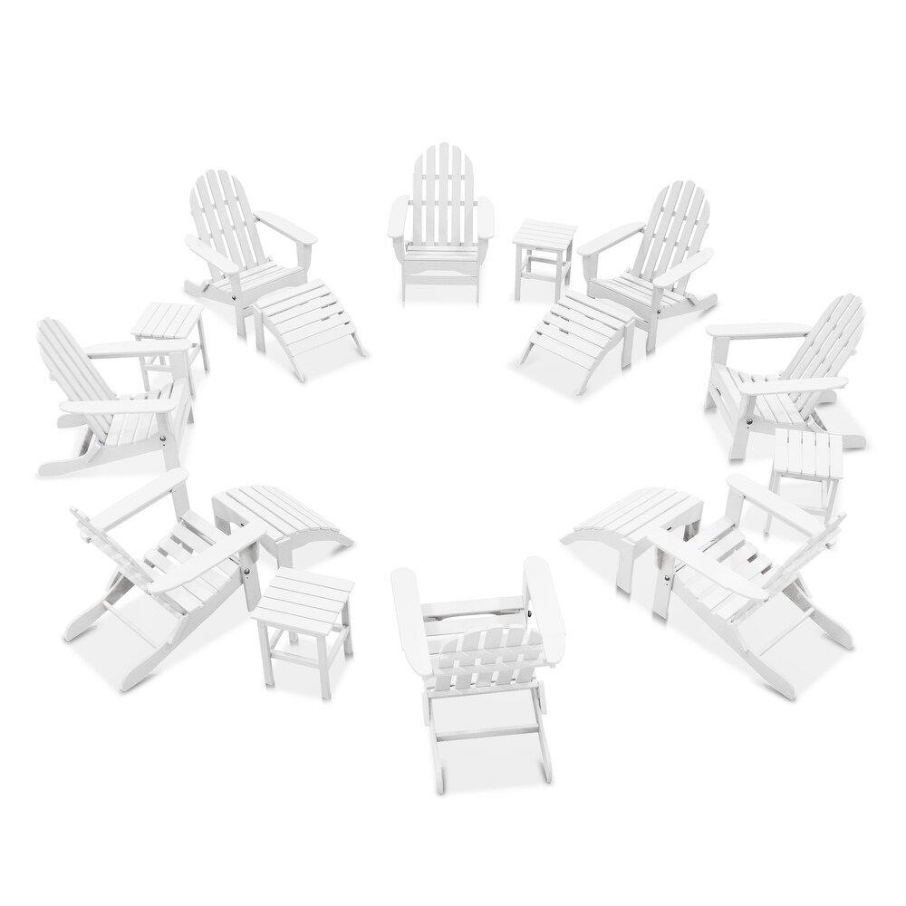 Nelson 8 piece Adirondack Chair Set with 4 Ottomans and 4 Side Tables by Havenside Home