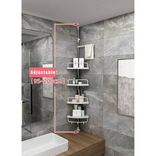 Dyiom 4 Layer White Bathroom Shower Shelf Corner Organizer Shower Caddy with 4 Shelves in White 588537212