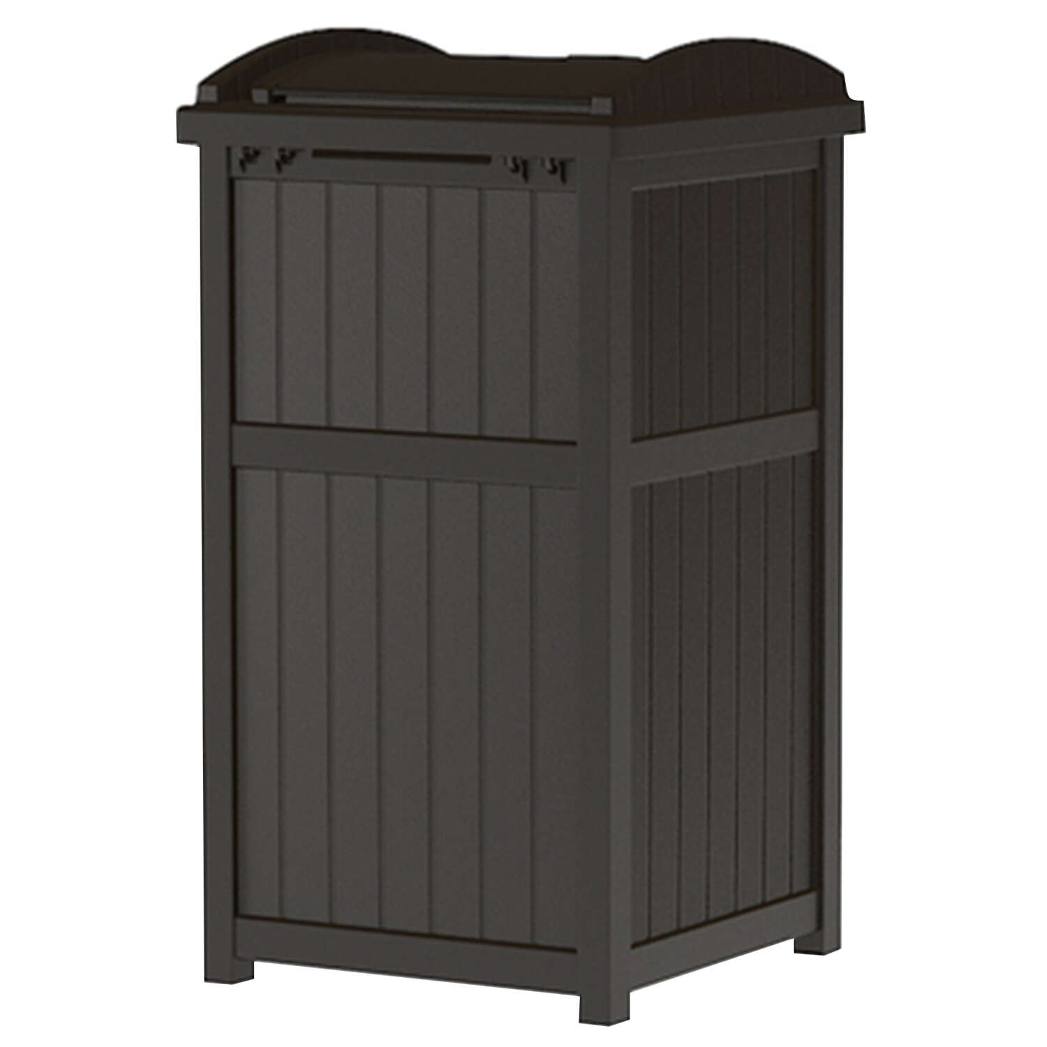 Suncast Trash Hideaway 30 gal Java Resin Garbage Can Lid Included