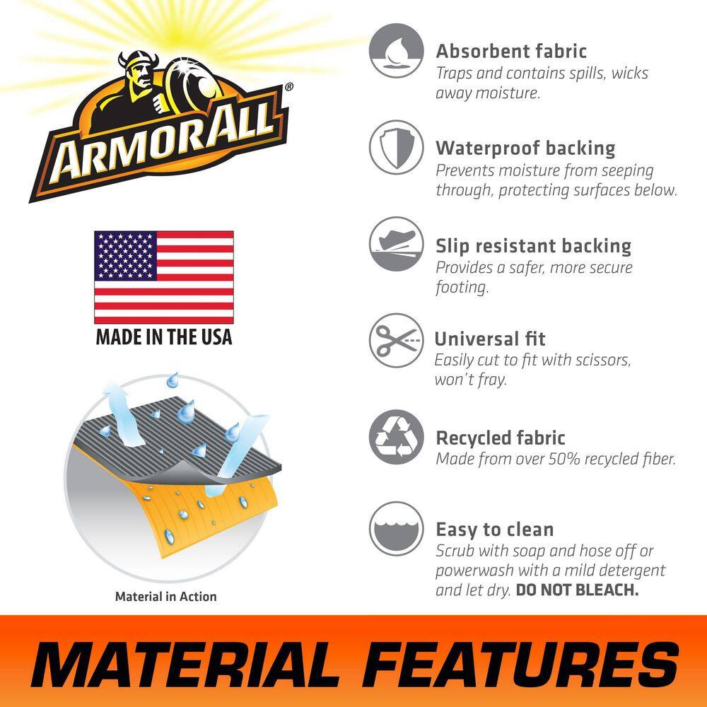 Armor All 4 ft. 11 in. W x 2 ft. 6 in. L Charcoal Gray CommercialResidential Polyester Garage Flooring (2-pack) AAOSM3060C2