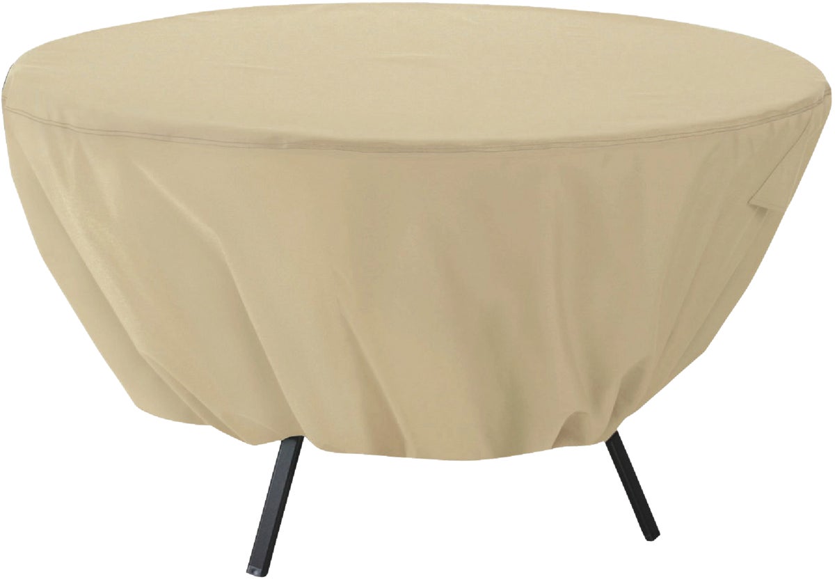 Classic Accessories Terrazzo Round Patio Table Cover Tan