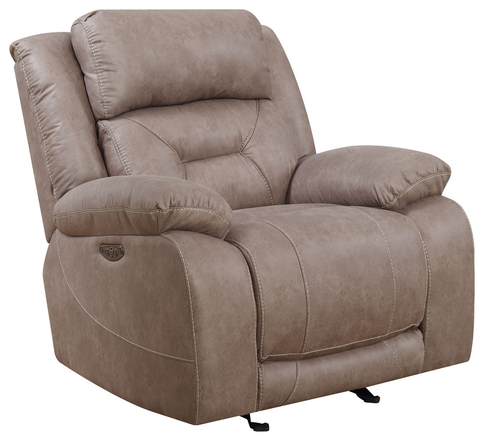 Aria Power Glider Recliner  Desert Sand   Contemporary   Recliner Chairs   by GwG Outlet  Houzz