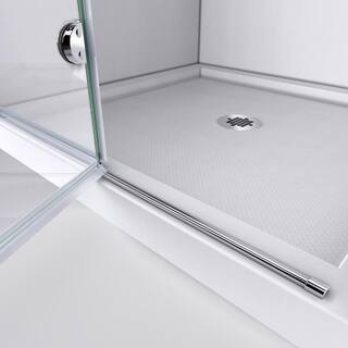 DreamLine Aqua Fold 56 in. to 60 in. x 58 in. Semi-Frameless Hinged Tub Door with Extender in Chrome SHDR-3636580-EX-01