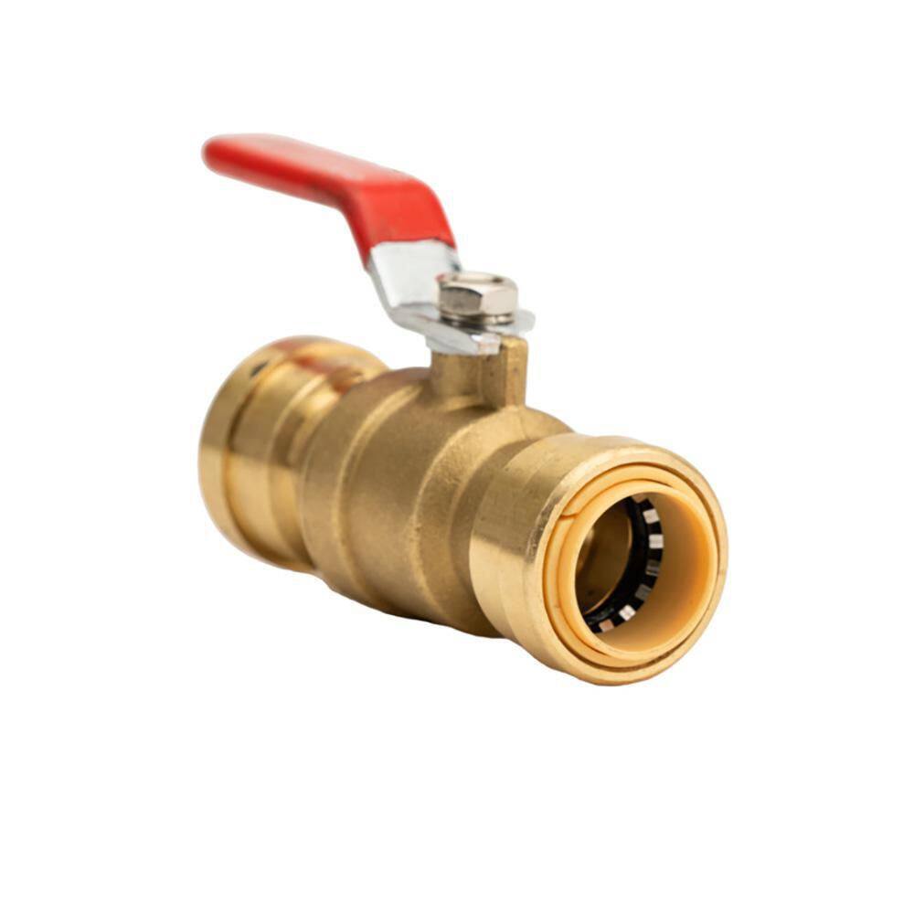 QUICKFITTING 34 in. Brass Push-to-Connect Full Port Ball Valve with SlipClip Release Tool (2-Pack) LF922R-2