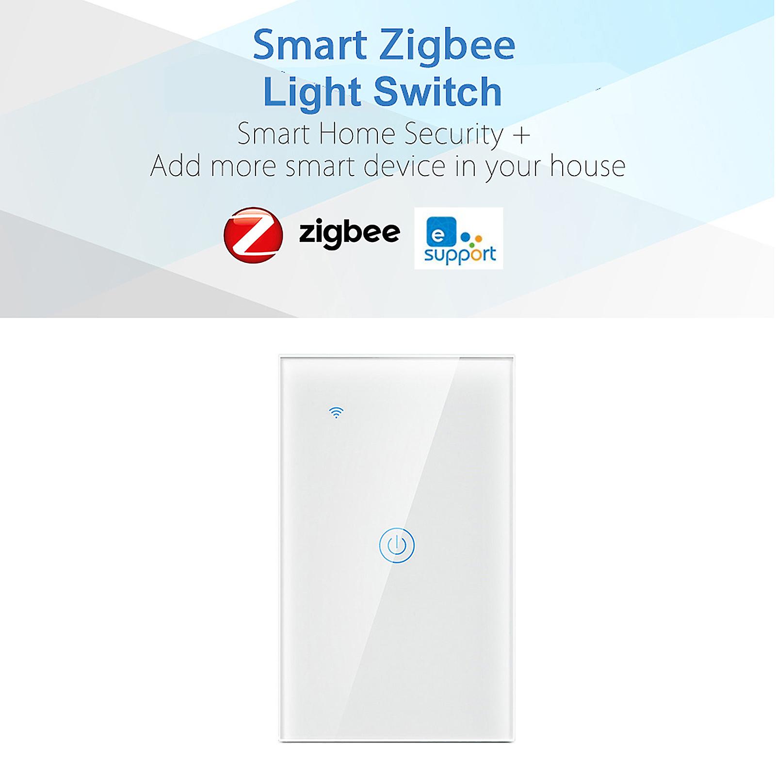 White 1 Zigbee Smart Light Switch Ewelink App Remote Control Us Wall Touch Switch Compatible With Alexa Google Home For Voice Control