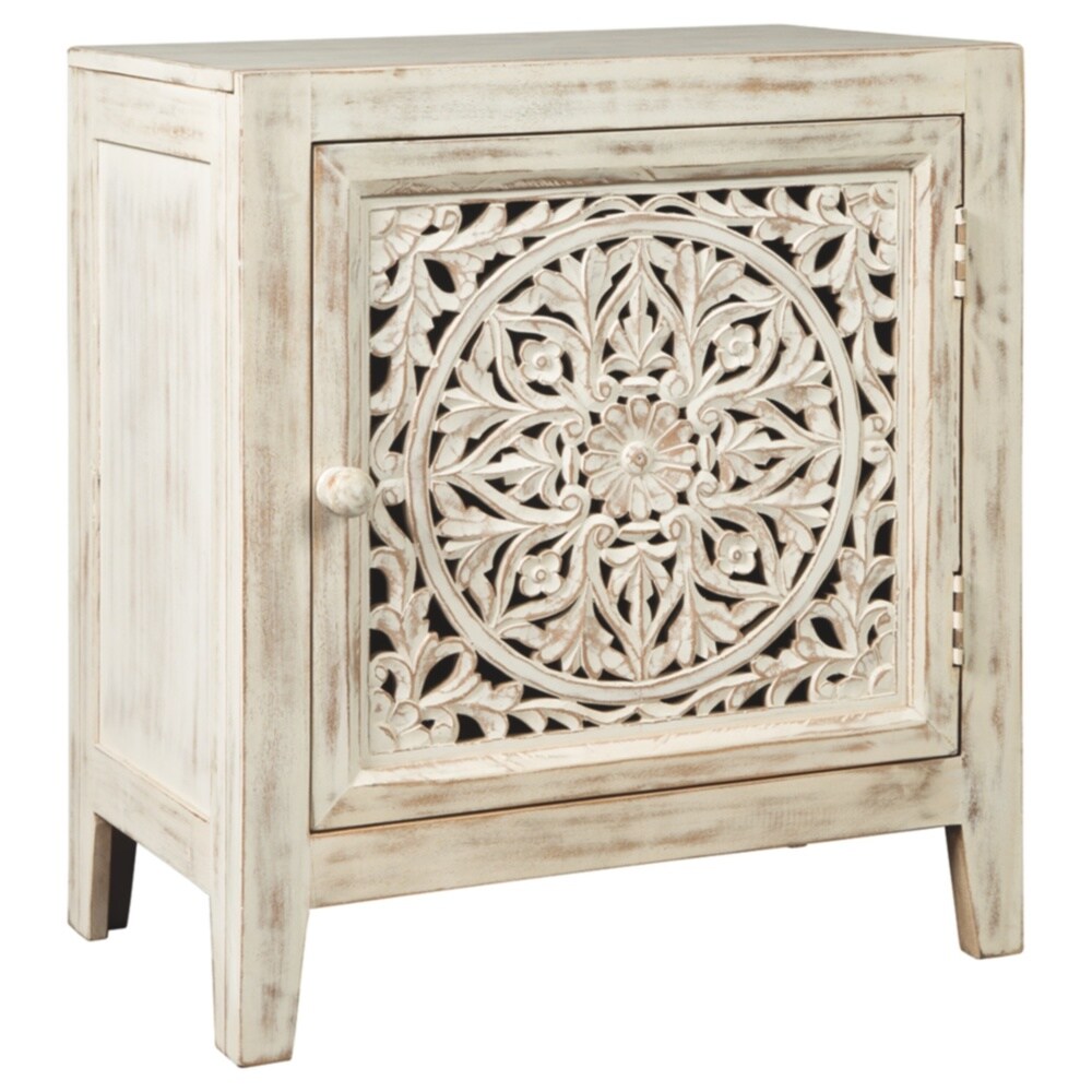 Fossil Ridge Antique White Vintage Accent Cabinet