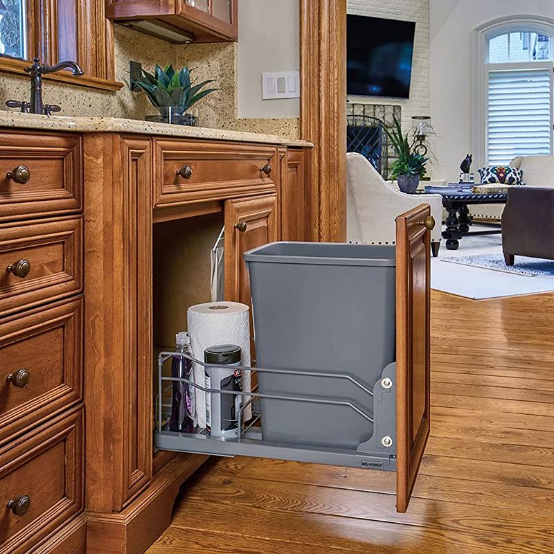 Rev-A-Shelf Pull Out Kitchen Trash Can 35 Qt with Soft-Close， 53WC-1535SCDM-113