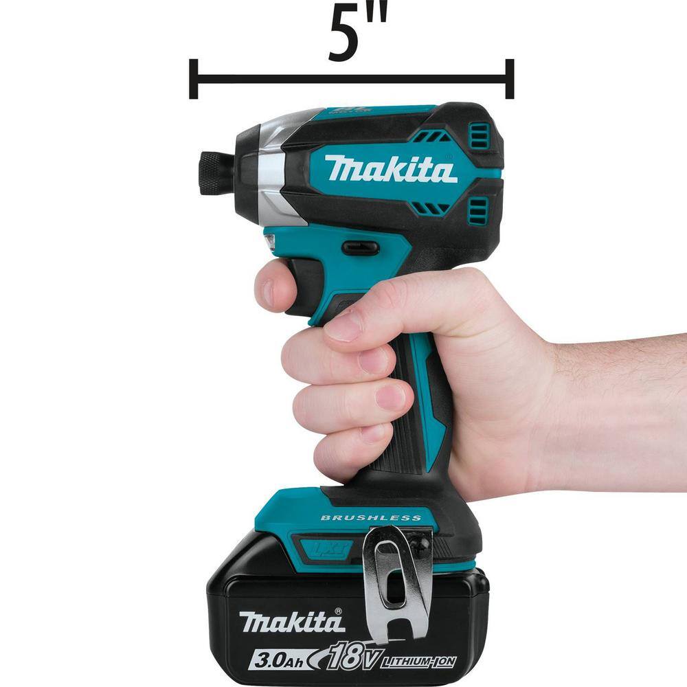 Makita 18V LXT Lithium-Ion Brushless Cordless Impact Driver Kit (3.0Ah) with Impact XPS 35 Piece Impact Bit Set XDT131E-01666