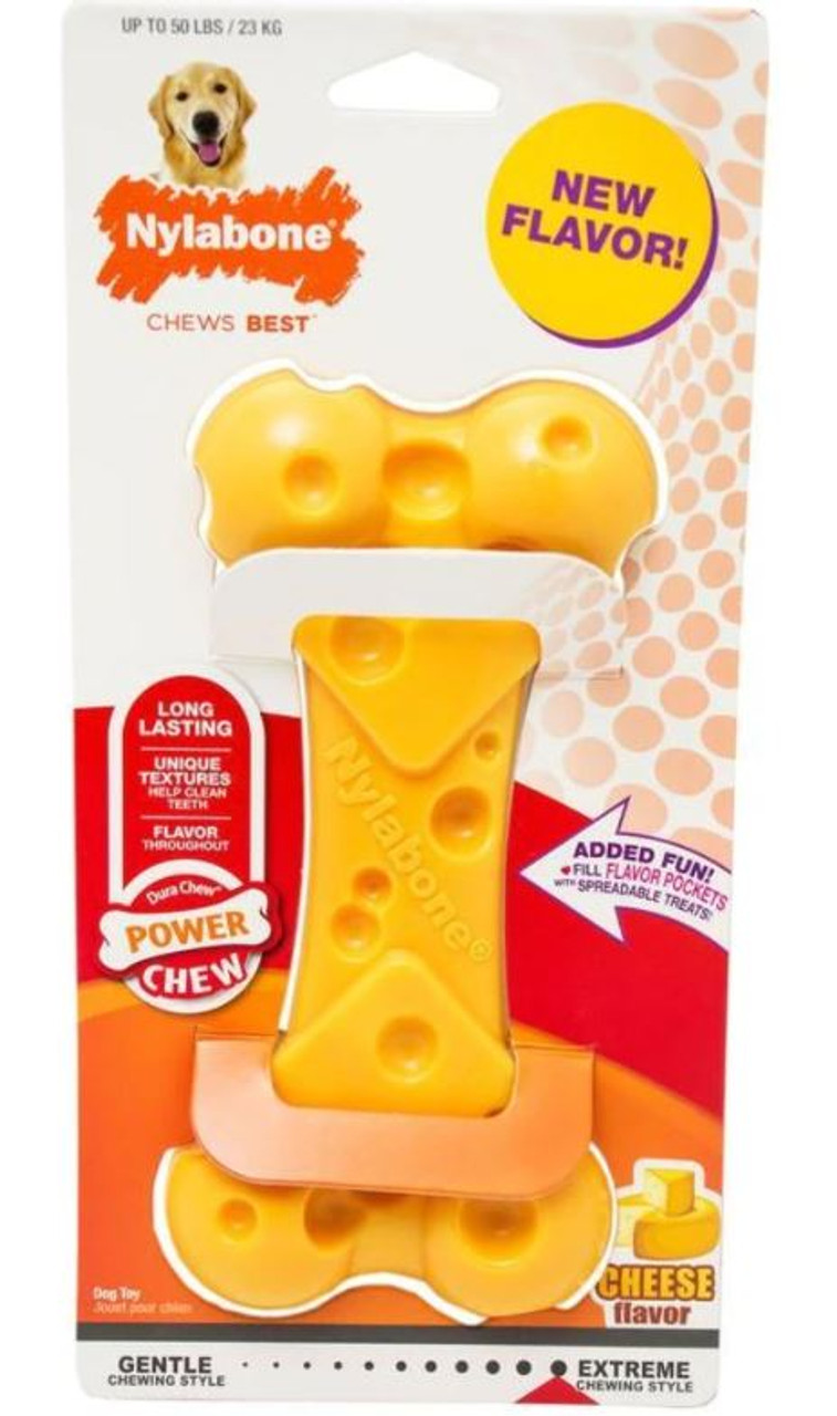 Nylabone Power Chew Bone Dog Chew， Cheese， Giant