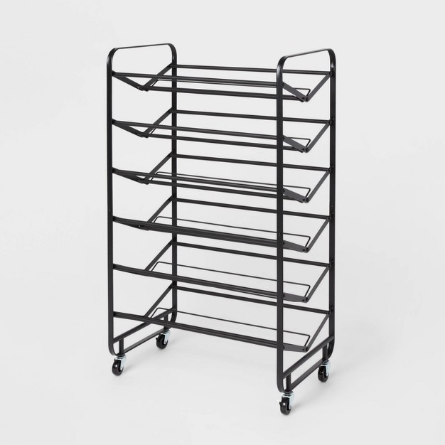 6 Tier Metal Rolling Shoe Rack