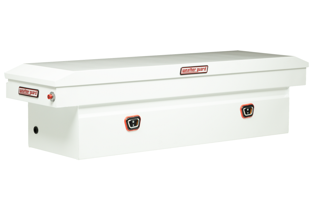 Weather Guard Saddle Truck Tool Box Steel Standard White