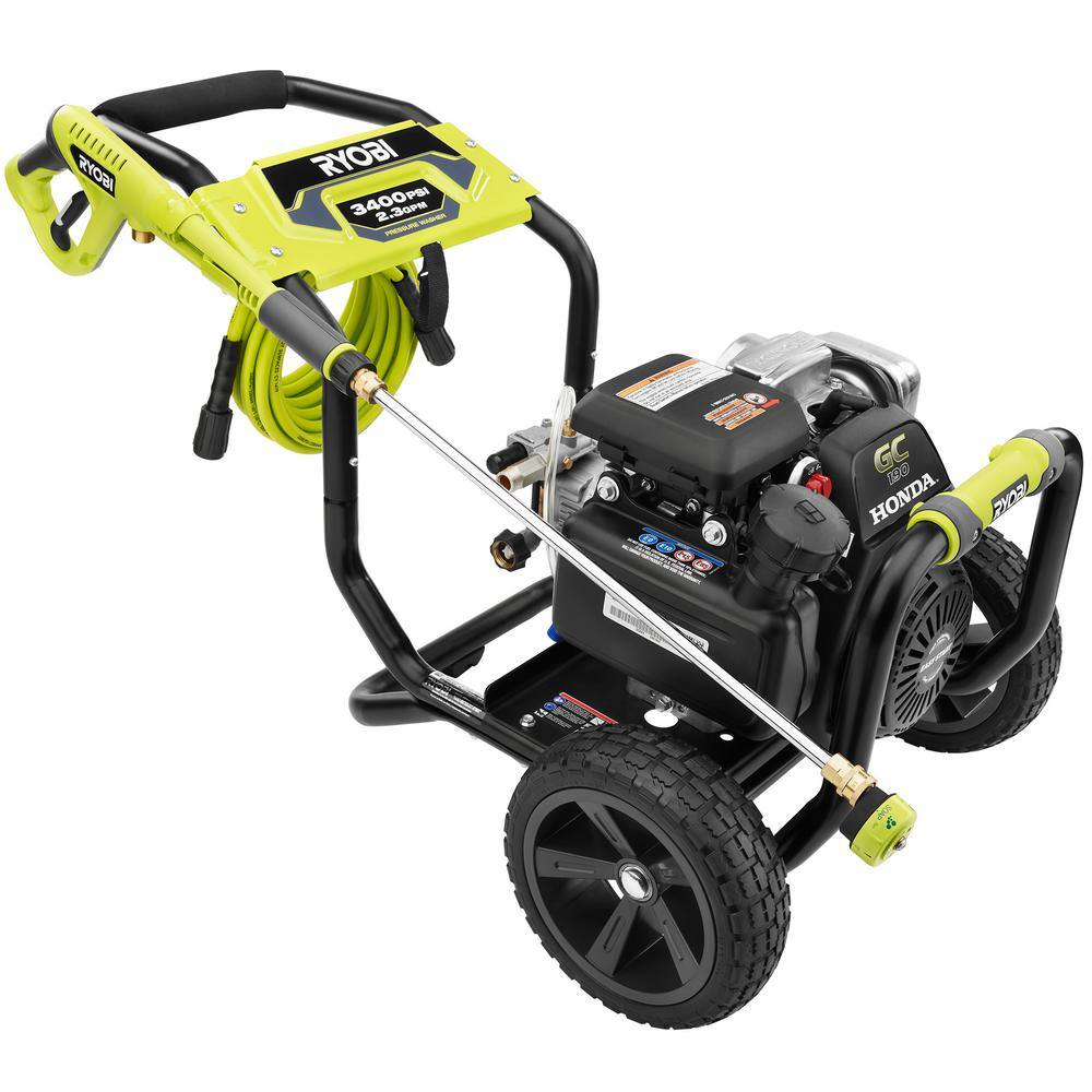 RYOBI 3400 PSI 2.3 GPM Cold Water Gas Pressure Washer with 16 in. Surface Cleaner RY803423H