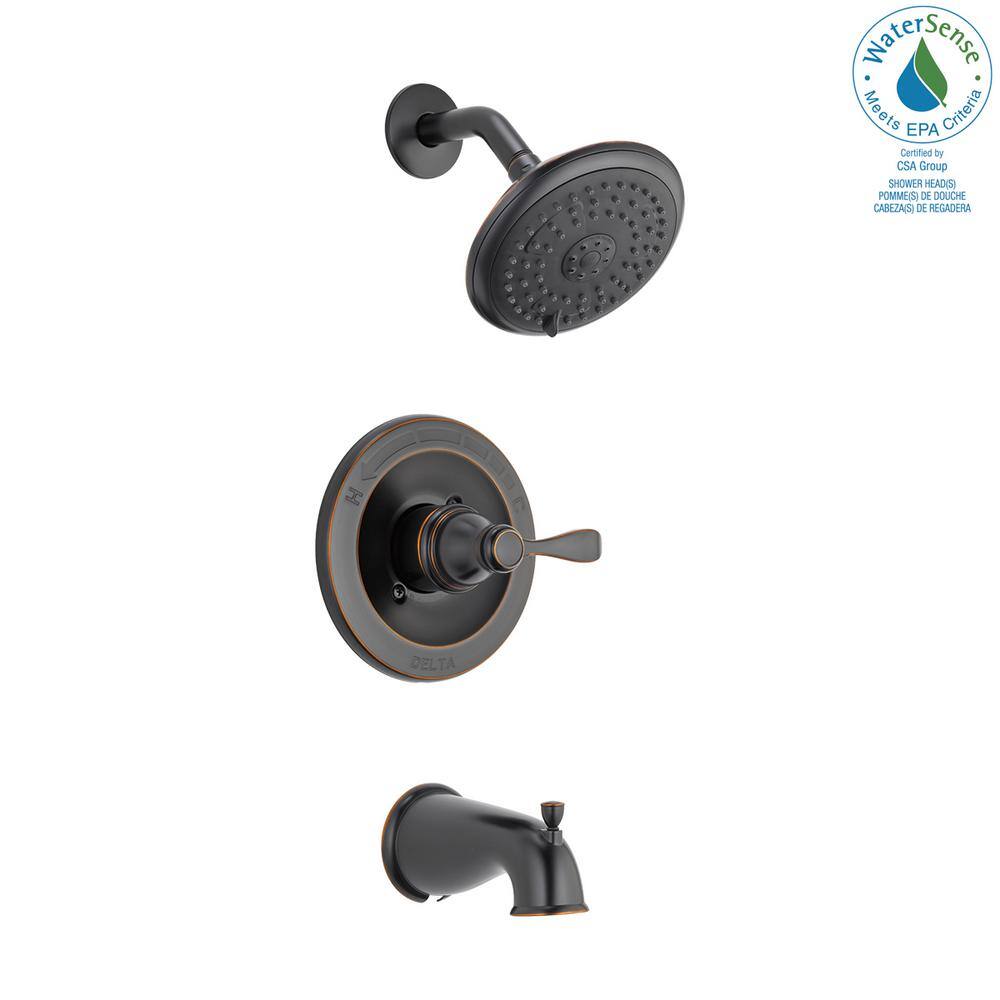 Delta Porter Single-Handle 3-Spray Tub and Shower Faucet in Oil Rubbed Bronze (Valve Included) 144984C-OB-A