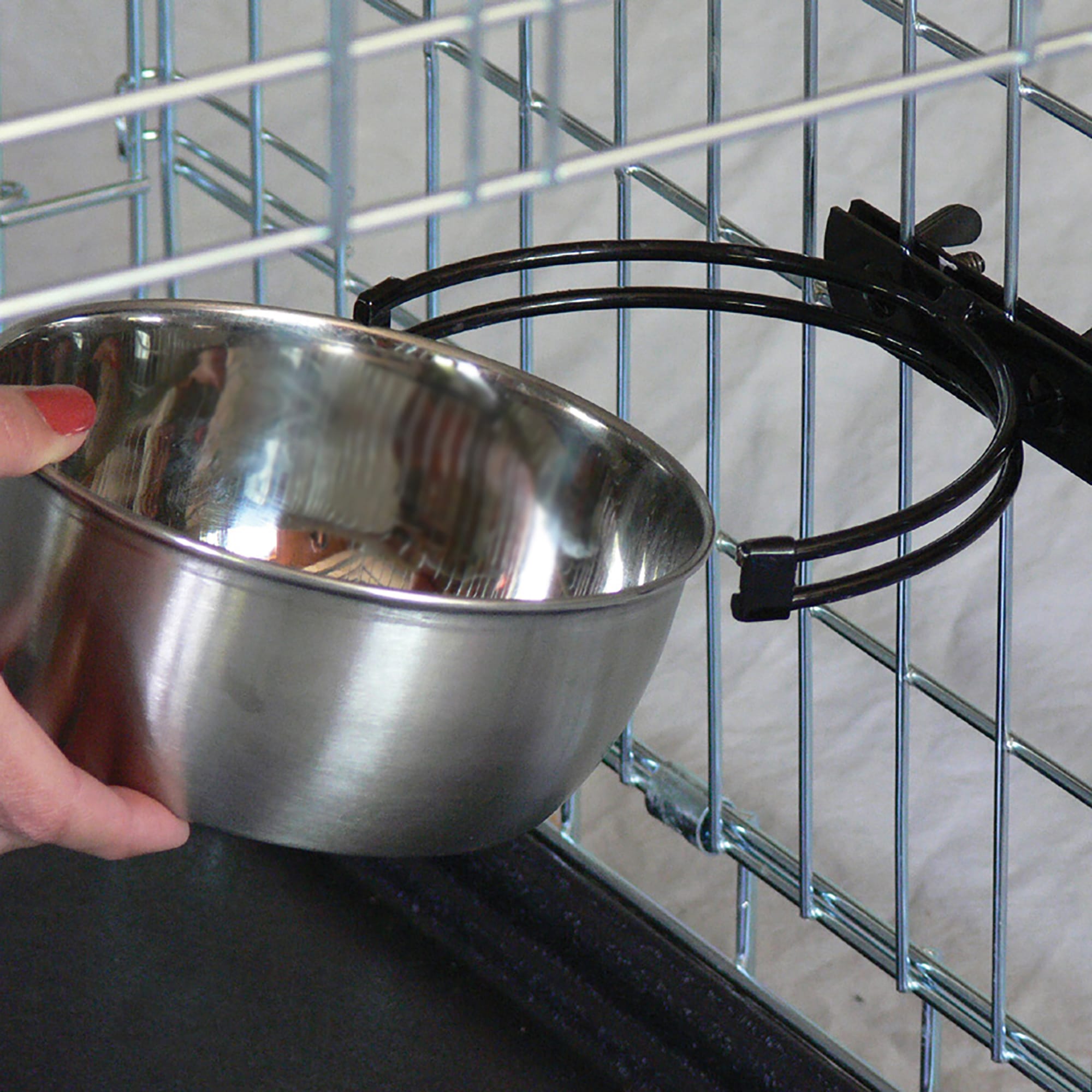 MIDWEST Snap'y Fit Stainless Steel Water amp; Feed Bowl for Dogs， 4 Cup