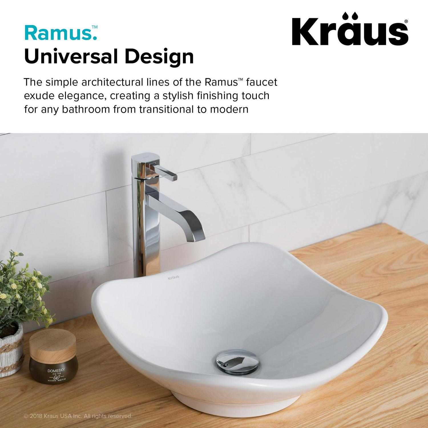 KRAUS Ramusa c Tall Vessel Bathroom Faucet Chrome Finish  Crowdfused