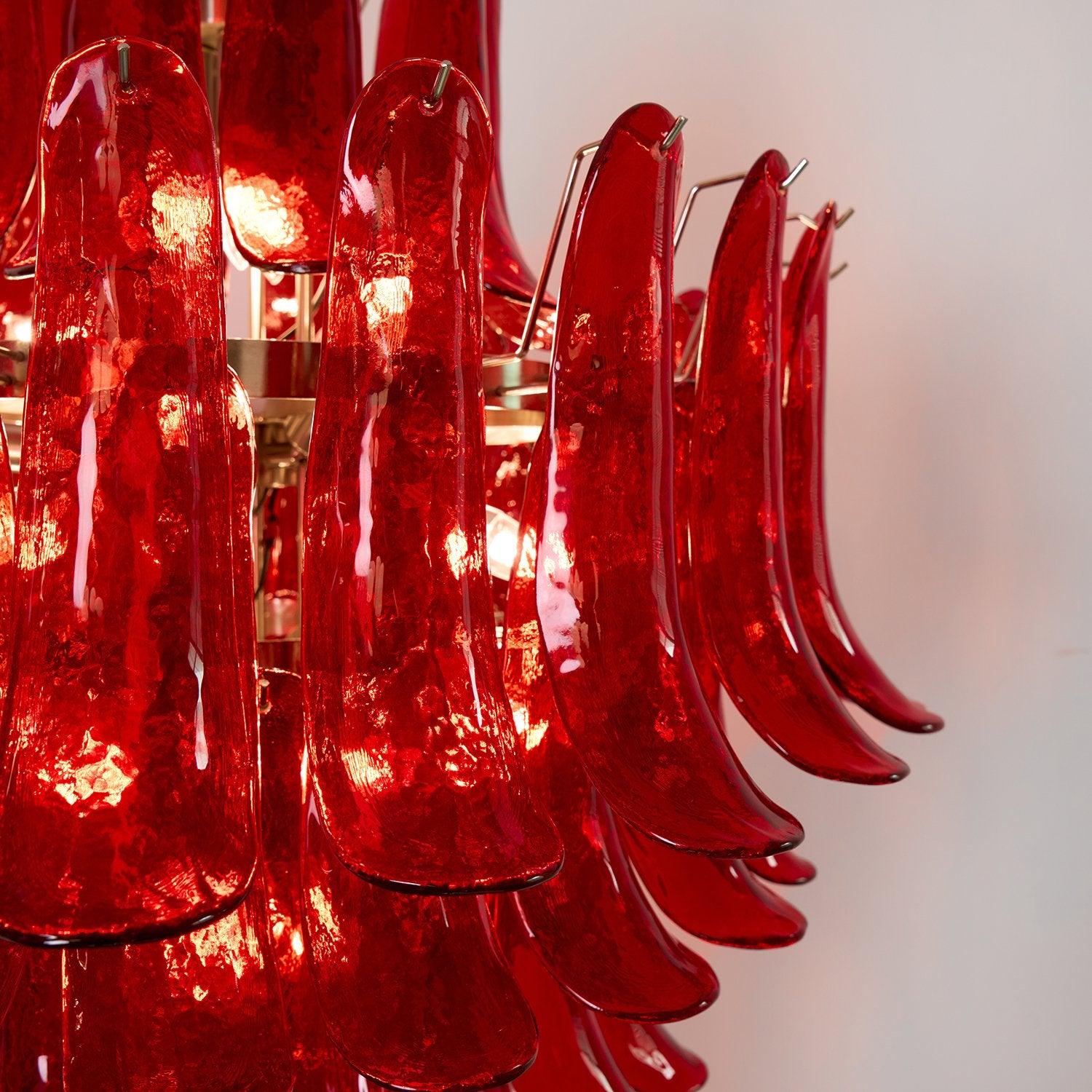 Murano Crimson Cascade Chandelier