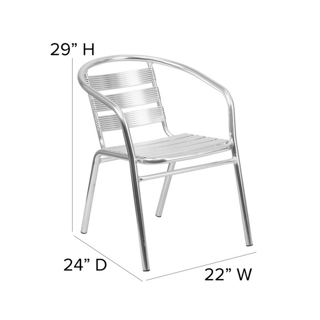 Flash Furniture Heavy Duty Commercial Aluminum Indoor outdoor Restaurant Stack Chair With Triple Slat Back