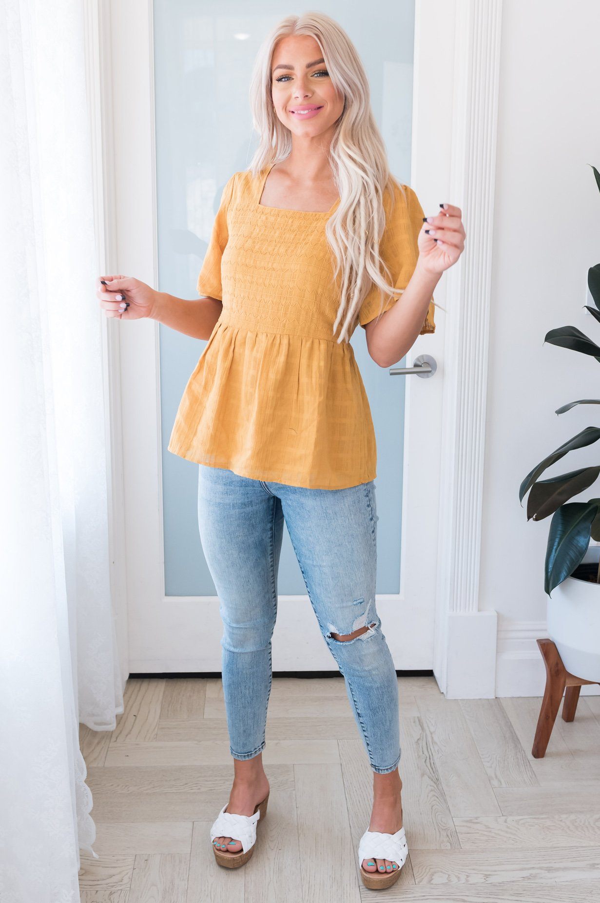 Hopeful Honey Modest Blouse