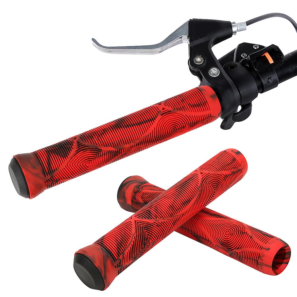 Bicycle Handlebar Grip Rubber Lightweight Non Slip Bicycle Grips For Mountain Bike(red )