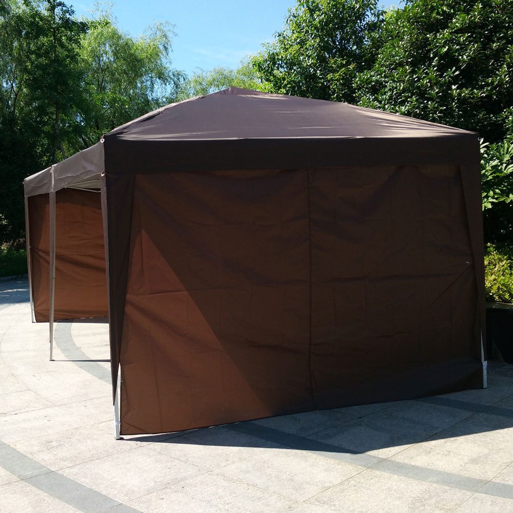 Zimtown 10' x 20' Ez Pop up Wedding Party Tent Folding w/4 Side Wall Brown