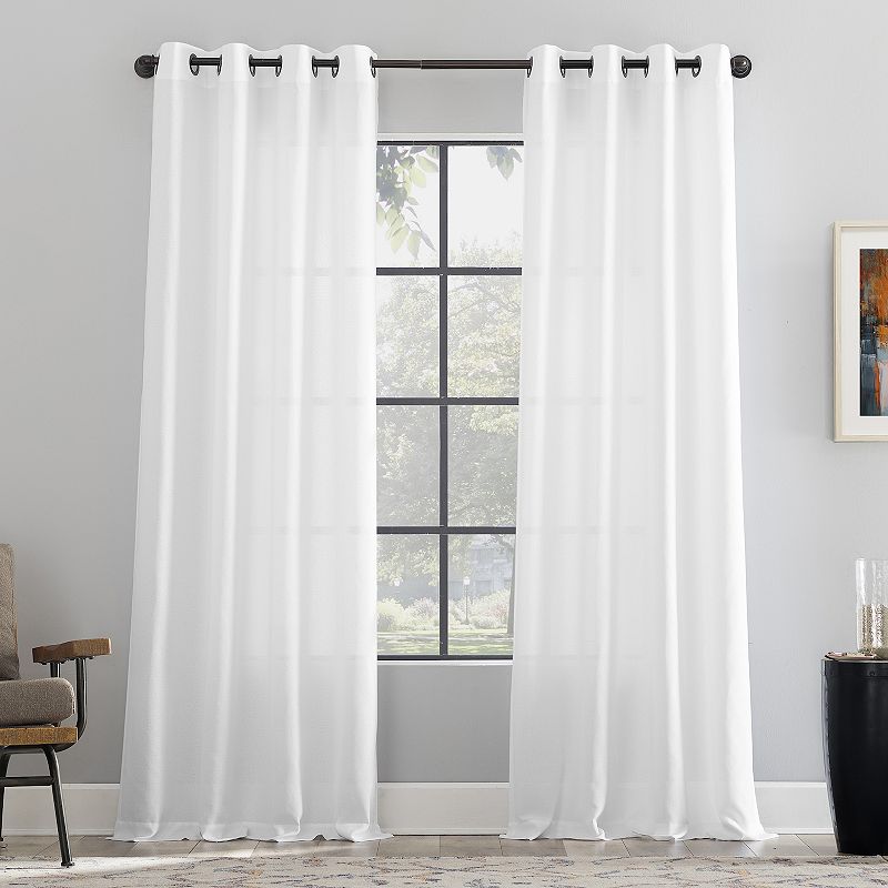 Scott Living Dari Heathered Texture Semi-Sheer Grommet 1-panel Window Curtain