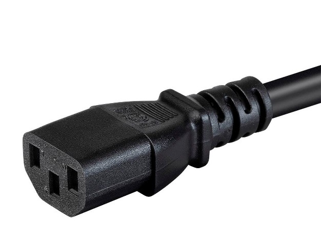 Monoprice Extension Cord 8 Feet Black Iec 60320 C14 To Iec 60320 C13 14awg 15a 100 250v For Powering Computers Monitors And Other