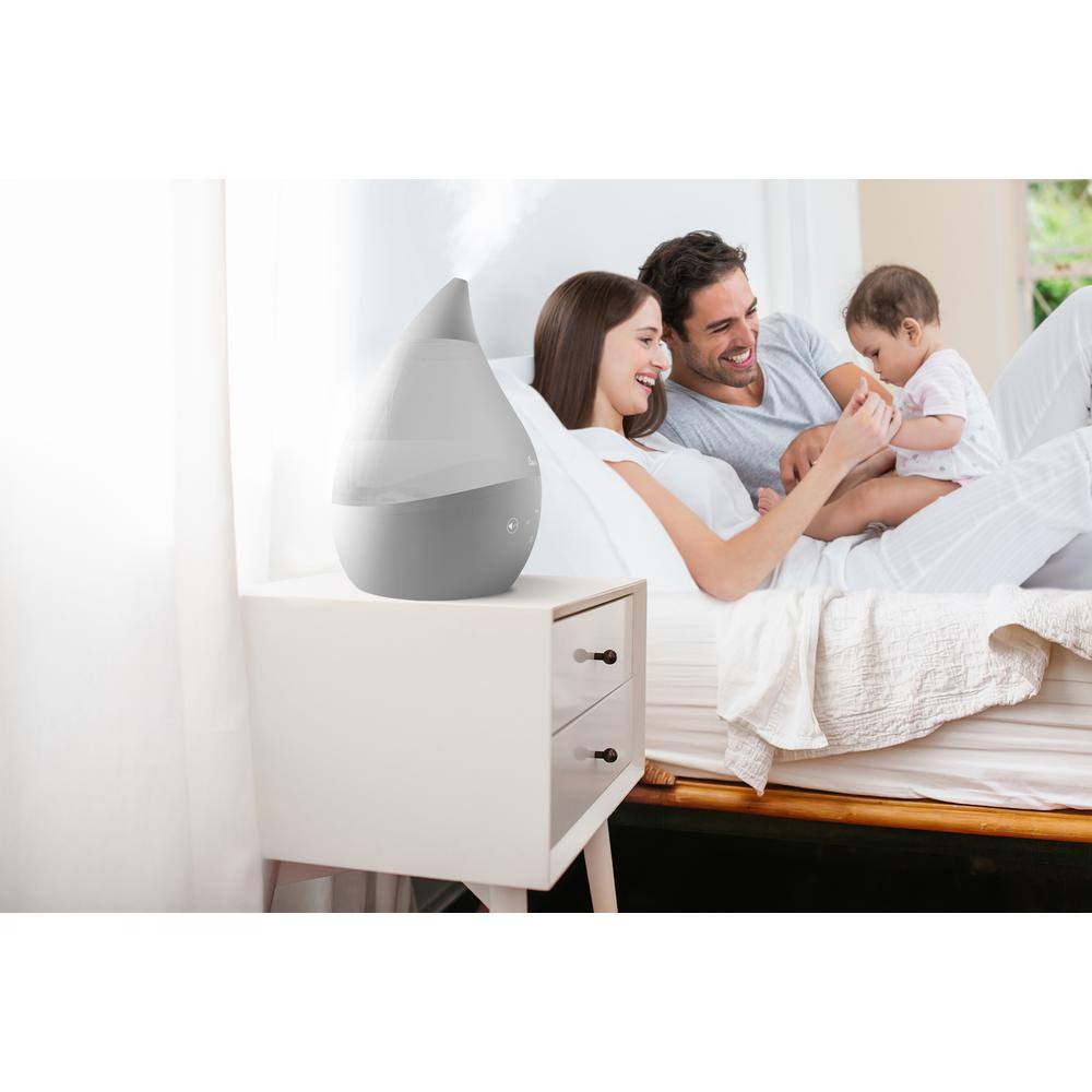 Crane 1 Gal. Top Fill Drop Cool Mist Humidifier with Sound Machine for Medium to Large Rooms up to 500 sq. ft. - Grey EE-5306GR