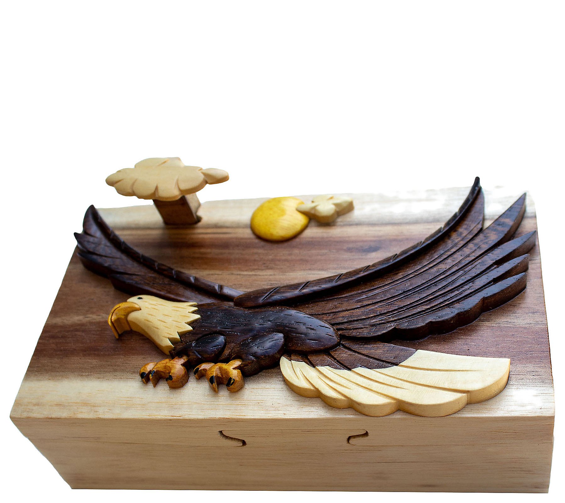 Carver Dan's Eagle Puzzle Box with Magnet Closures