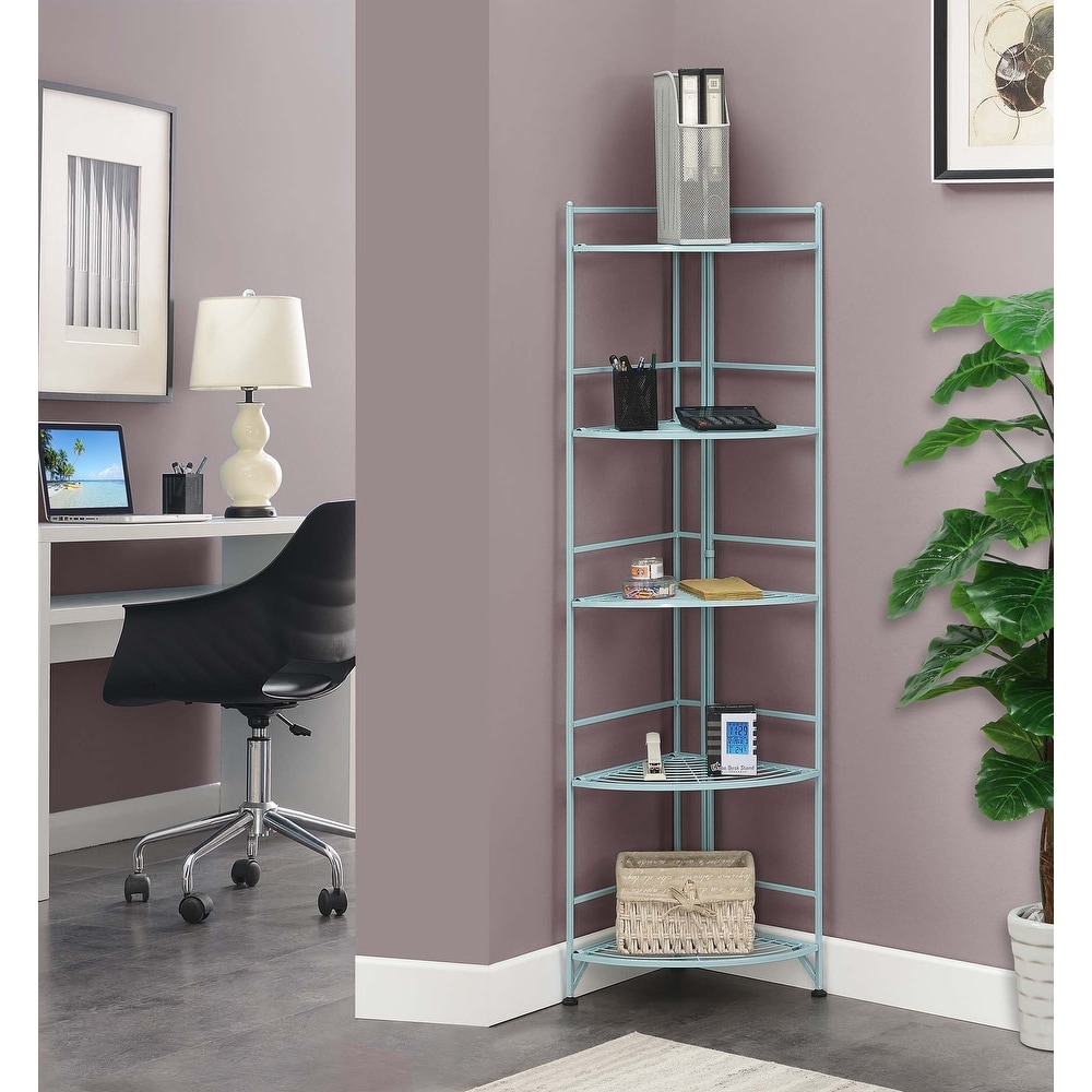 Convenience Concepts Xtra Storage 5 Tier Folding Metal Corner Shelf