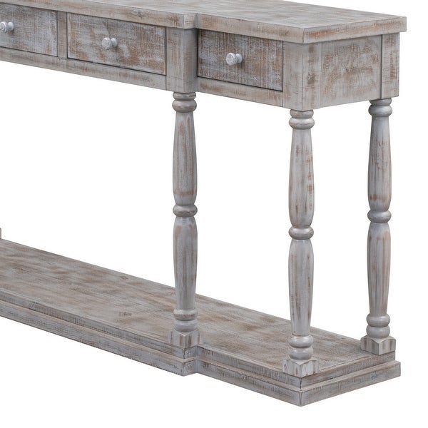 Console Table with 4 Front Facing Storage Drawers and 1 Shelf