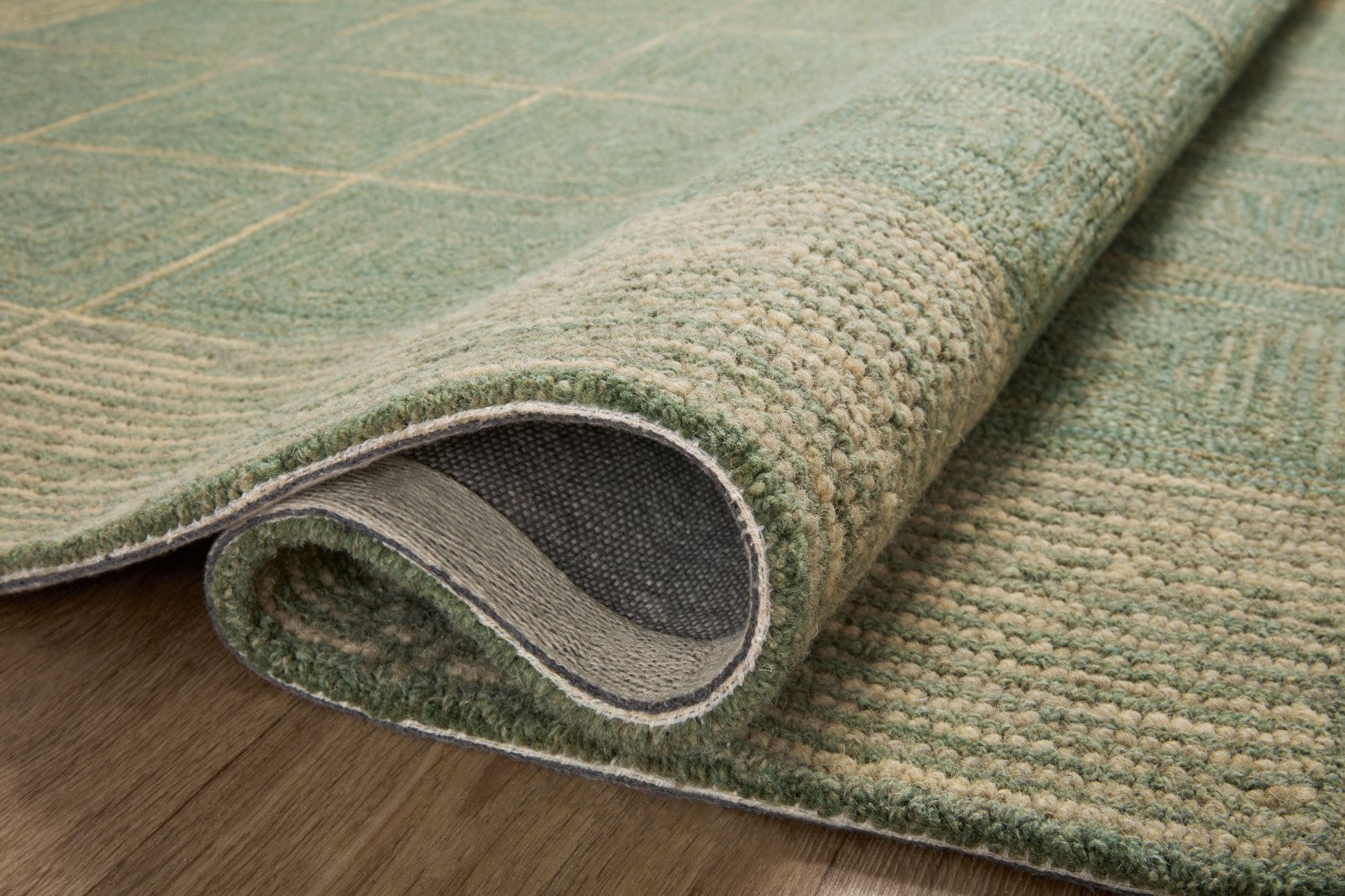 Francis Hooked Green/Natural Rug